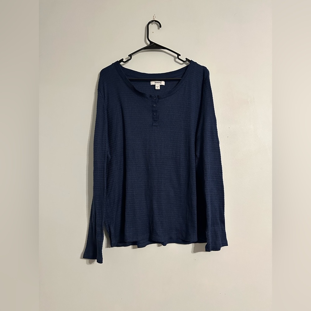 Sonoma Women’s Navy Blue Long Sleeve Pajama Shirt Size XL